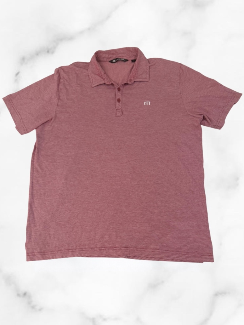 Travis Mathew The Zinna Polo Heathered Red Burgundy Men's Size (Large)